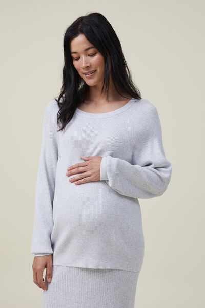 Maternity Friendly Urban Pullover, SHADOW GREY MARLE