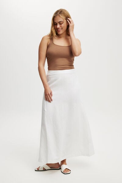 Haven Maxi A-Line Skirt, WHITE