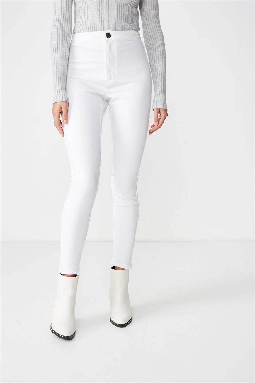high waisted white jeggings