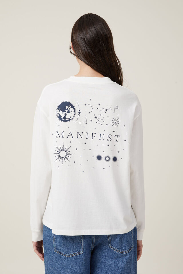 Camiseta - Oversized Graphic Long Sleeve, MANIFEST/VINTAGE WHITE