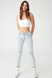 Mid Rise Cropped Skinny Jean, HENLEY BLUE RIP