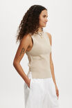 Double Knit Boat Neck Tank, MID TAUPE - alternate image 1