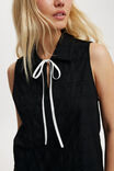 Logan Broderie Sleeveless Shirt, BLACK/WHITE - alternate image 4