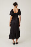 Violet Shirred Midi Dress, BLACK - alternate image 3