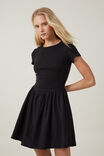 Romee Short Sleeve Mini Dress, BLACK - alternate image 1
