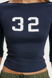 Boat Neck Graphic 3/4 Sleeve, 32 / SHADOW NAVY - example image 4