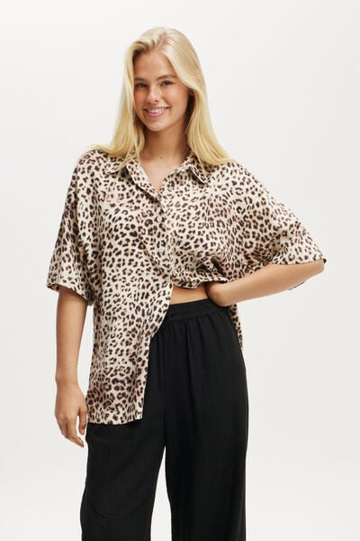 Haven Short Sleeve Shirt, LEOPARD