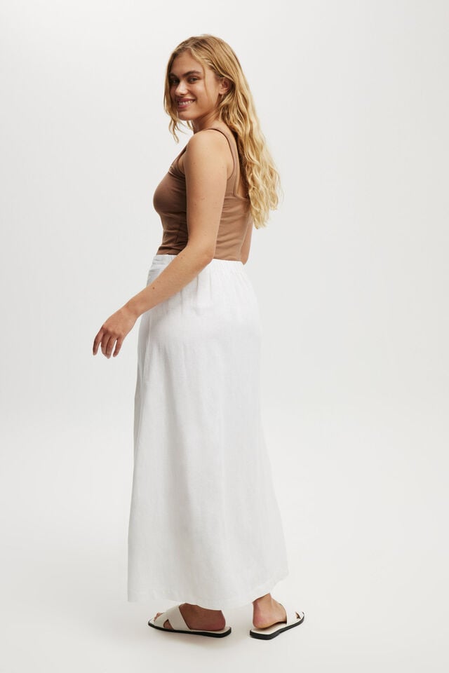 Haven Maxi A-Line Skirt, WHITE