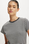 90S Baby Tee, MADI STRIPE GREY MARLE/ DARK GREY MARLE - example image 4