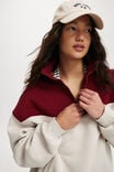 Panelled Quarter Zip Sweat, SANGRIA / LIGHT STONE - alternate image 4