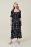 Alexa Puff Sleeve Midi Dress, DAPHINE DITSY BLACK SHORELINE - alternate image 1