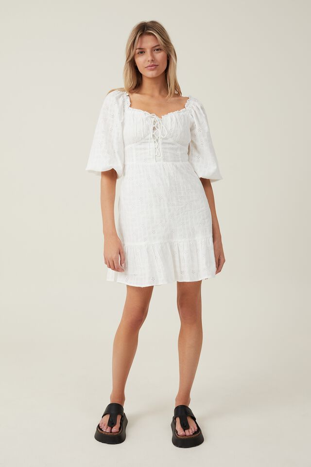 Vestido - Dolly Corset Ls Mini Dress, WHITE