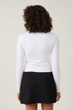 Sadie Lace Trim Long Sleeve Top, WHITE - alternate image 3