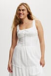 Aria Corset Detail Midi Dress, WHITE - alternate image 3