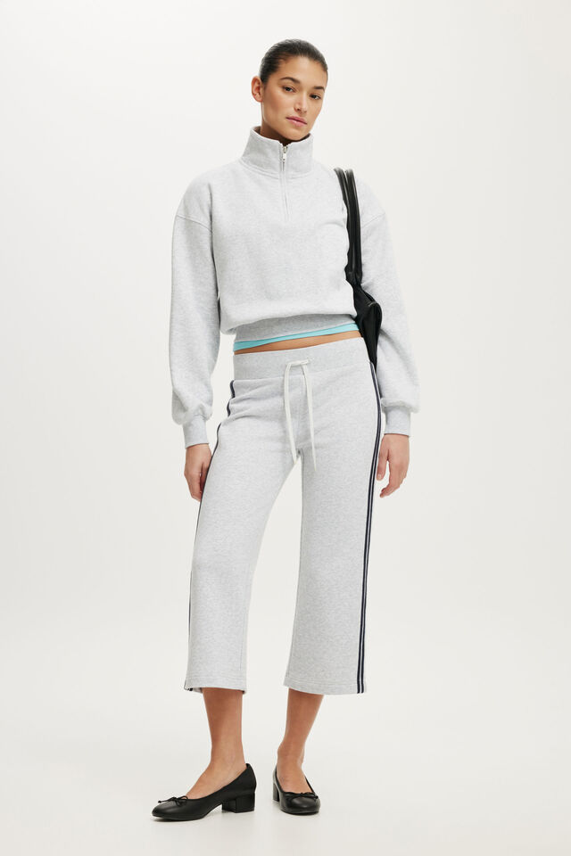 Quarter Zip Sweatshirt, SOFT GREY MARLE
