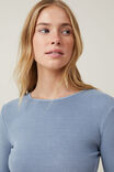 Camiseta - The One Organic Rib Crew Long Sleeve Top, WASHED ELEMENTAL BLUE - vista alternativa 4