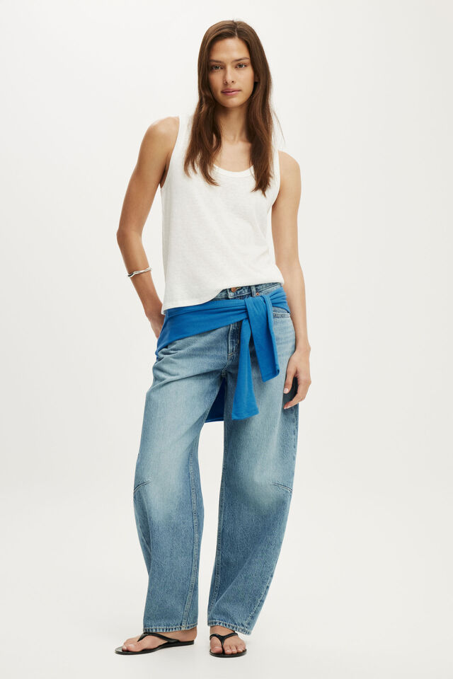 Mid Rise Barrel Jean, LENNOX BLUE