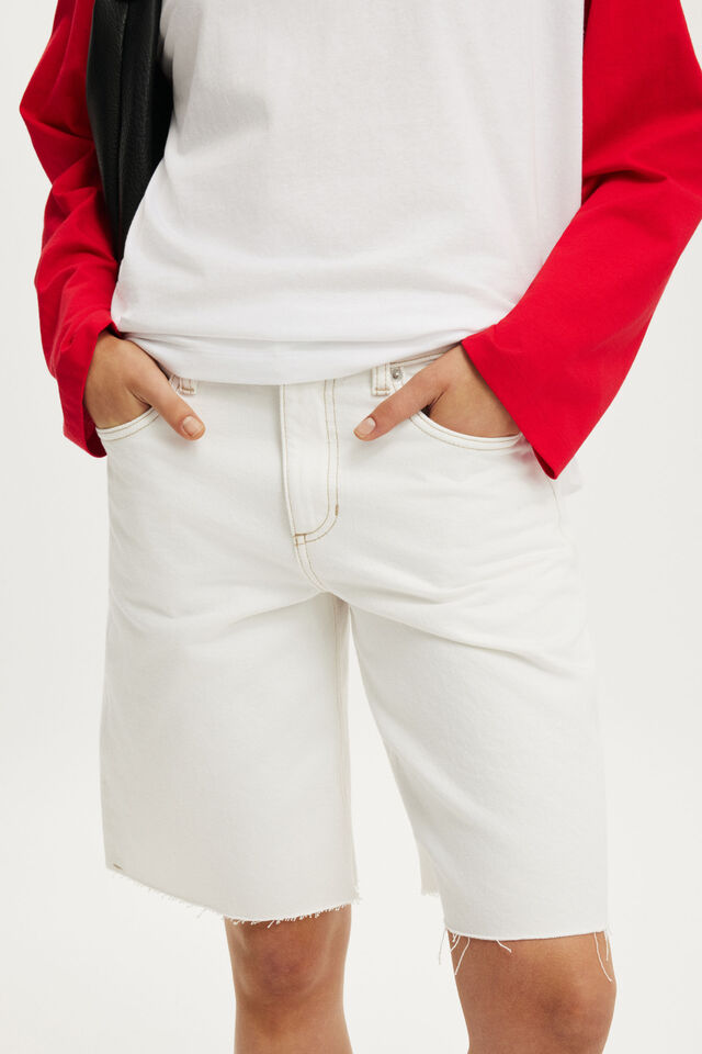 Baggy Denim Short, VINTAGE WHITE RAW