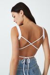 Tie Back Day To Night Top, WHITE