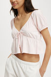 Mila Tie Front Short Sleeve Top, FLOSSY PINK - alternate image 4