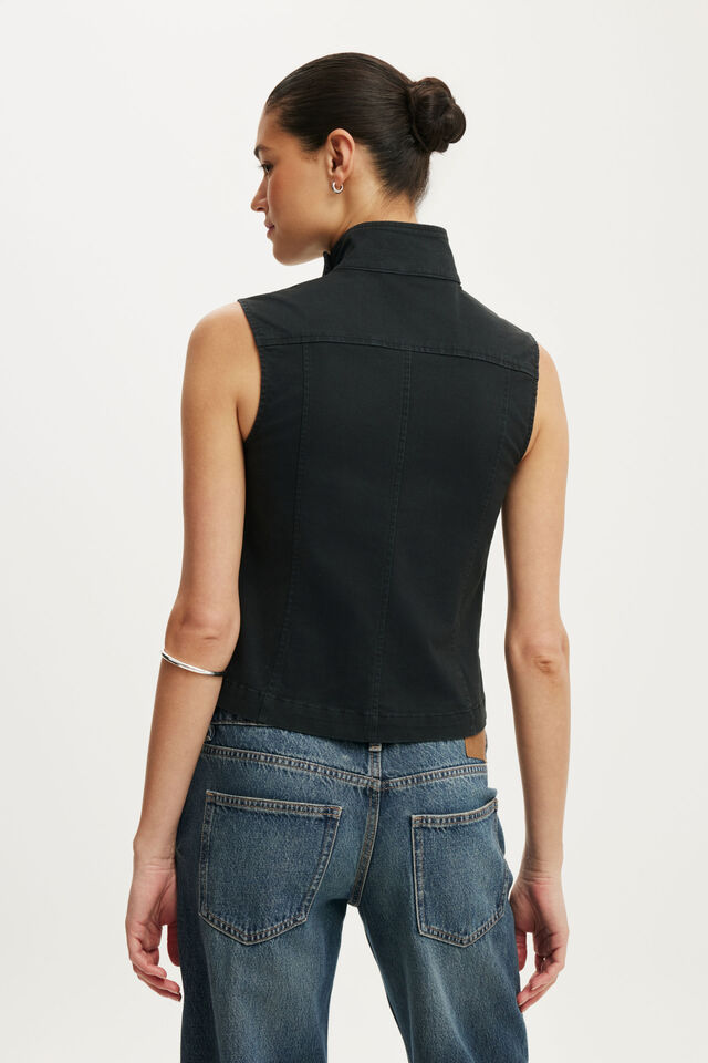 Frankie Funnel Neck, BLACK