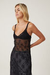 Spliced Lace Maxi Dress, BLACK - alternate image 2