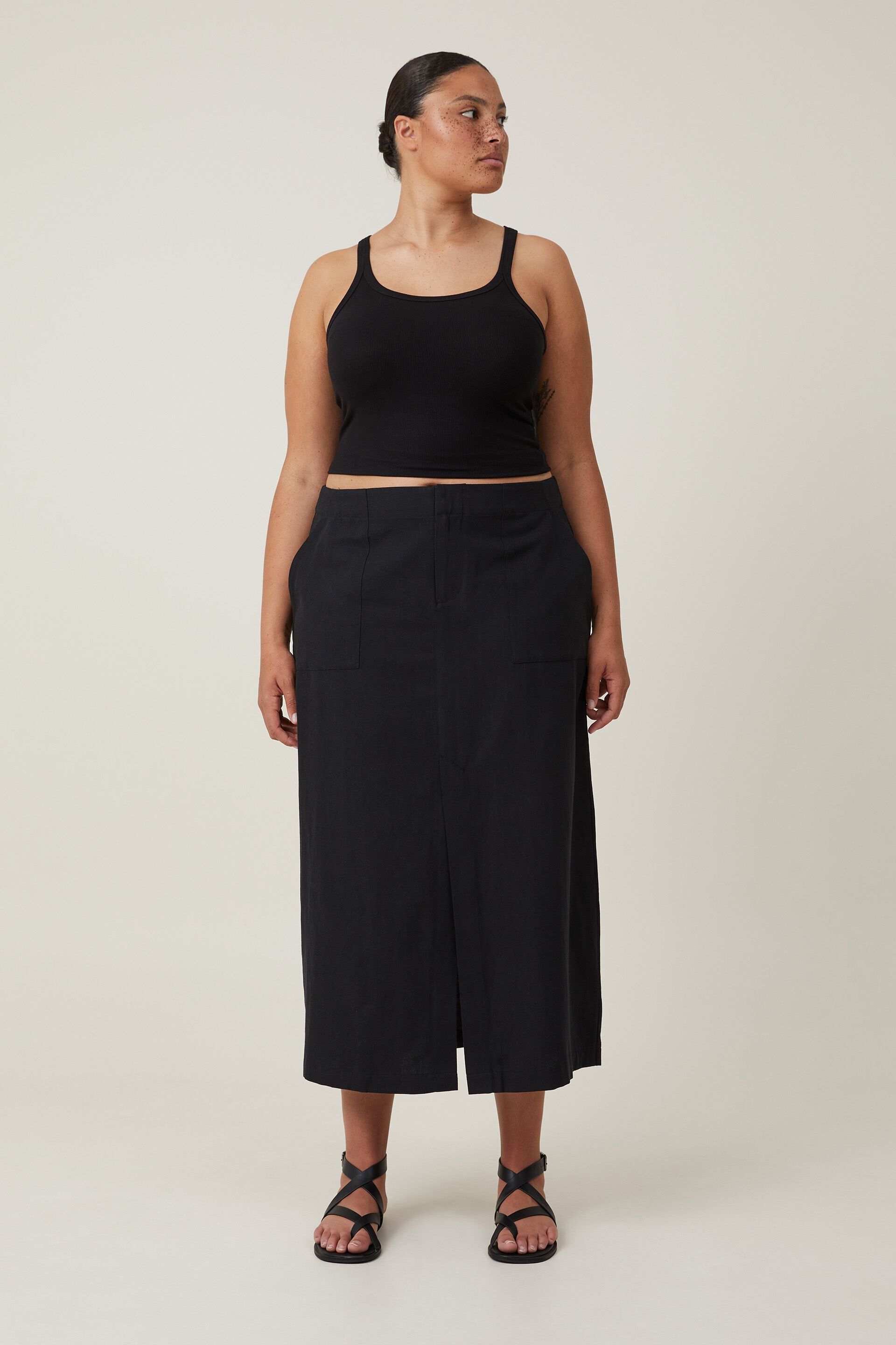 Buy Bitterlime Black Midi A Line Skirt  Skirts for Women 8224951  Myntra