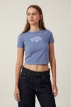 Crop Fit Graphic Tee, BOOTSCOOTIN RECORDS/ELEMENTAL BLUE - alternate image 1