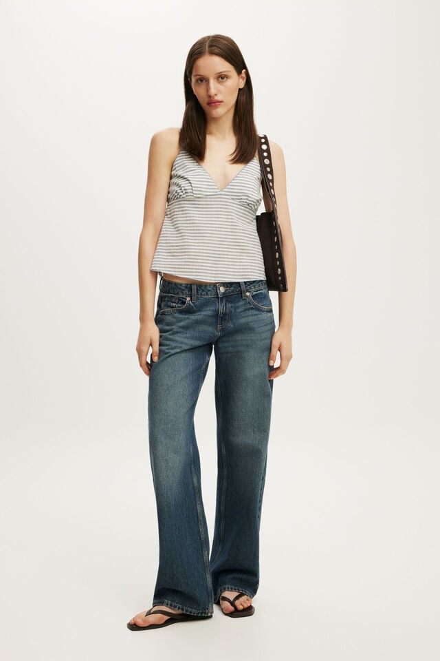 The Daydream Cami, MADI STRIPE WEATHERED BLUE