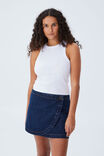 Wrap Micro Mini Denim Skirt, RINSE BLUE - alternate image 4