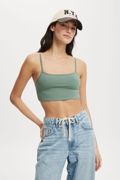 All Day Micro Crop Cami, JADED GREEN