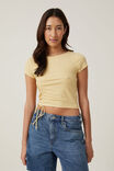 Marli Rouched Front Short Sleeve Top, SOFT BUTTER - alternate image 1
