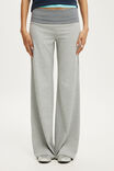 Honey Fold Over Pant, GREY MARLE/STRIPE - example image 4