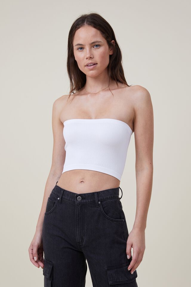 STRETCH IS COMFORT Women's Cotton Strapless Long Tube Top