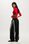 Contrast Barrel Leg Sweatpant, BLACK/WHITE - example image 4
