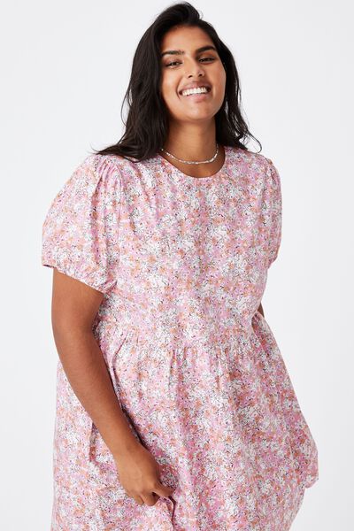 Curve Lucy Mini Dress, DIANE FLORAL PINK CHERRY BLOSSOM