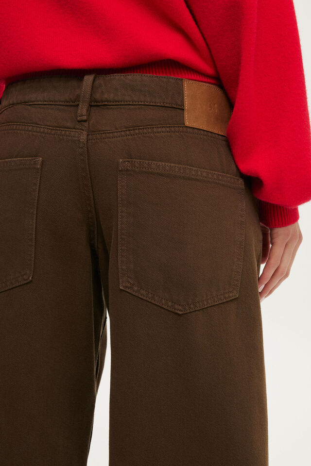 Low Rise Wide Jean, WASHED CHOC