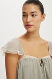 Florence Flutter Sleeve Tunic, GREY/CREAM LACE - example image 4