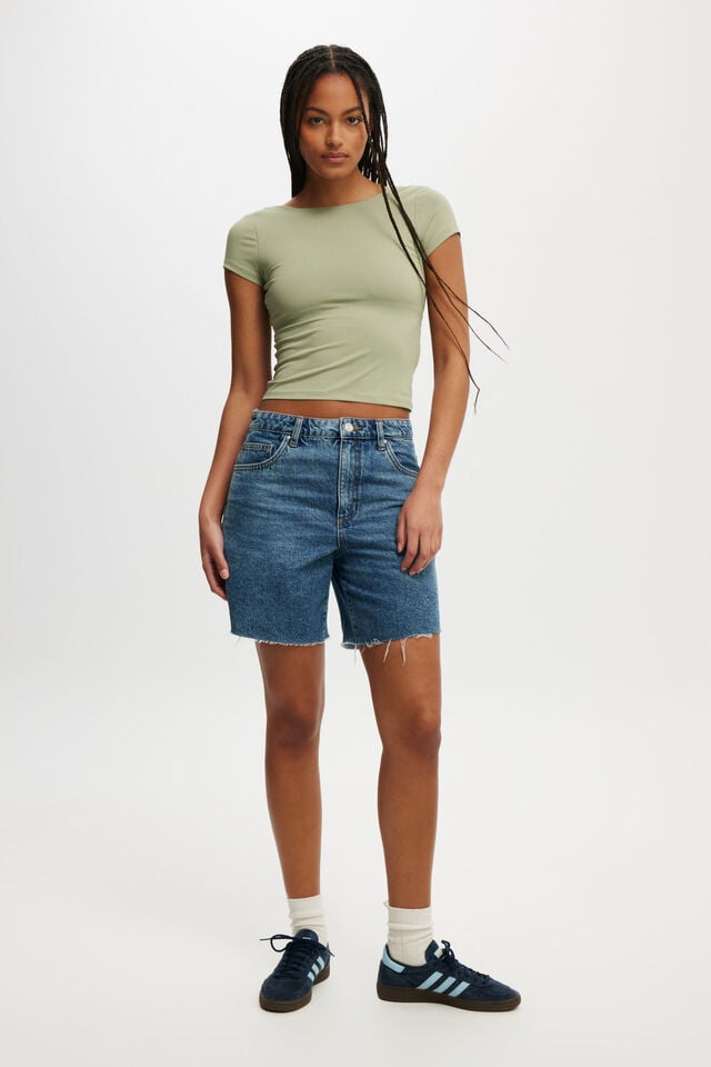 Cleo Low Back Tee, ARTICHOKE