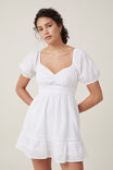 Bobby Tiered Mini Dress, WHITE - alternate image 1