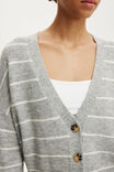 Softest Luxe Oversized Cardi, GREY MARLE STRIPE - example image 4