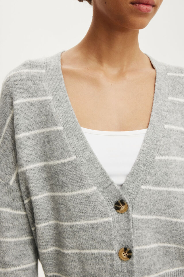 Softest Luxe Oversized Cardi, GREY MARLE STRIPE