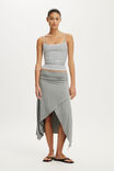 Maple Asymmetric Midi Skirt, DARK GREY MARLE - example image 1