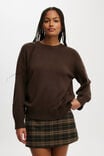 Lux Crew Sweater, DARK OAK - alternate image 1