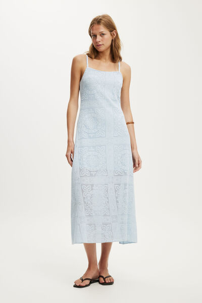 Posie Crochet Maxi Dress, SEASIDE BLUE