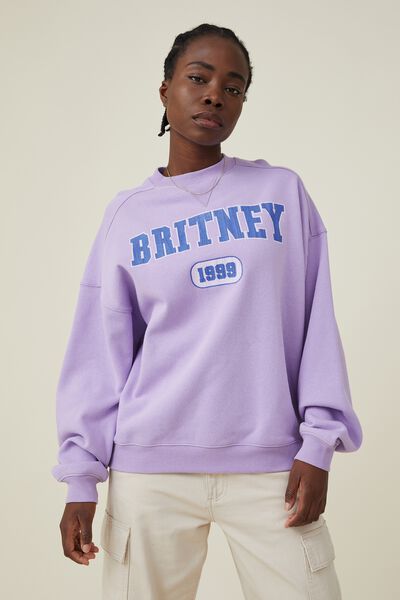 Britney Spears Crew Sweatshirt, LCN BRA BRITNEY 1999/LILAC