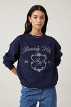 Classic Fleece Graphic Crew Sweatshirt, BEVERLY HILLS / WINTER NIGHT - alternate image 1