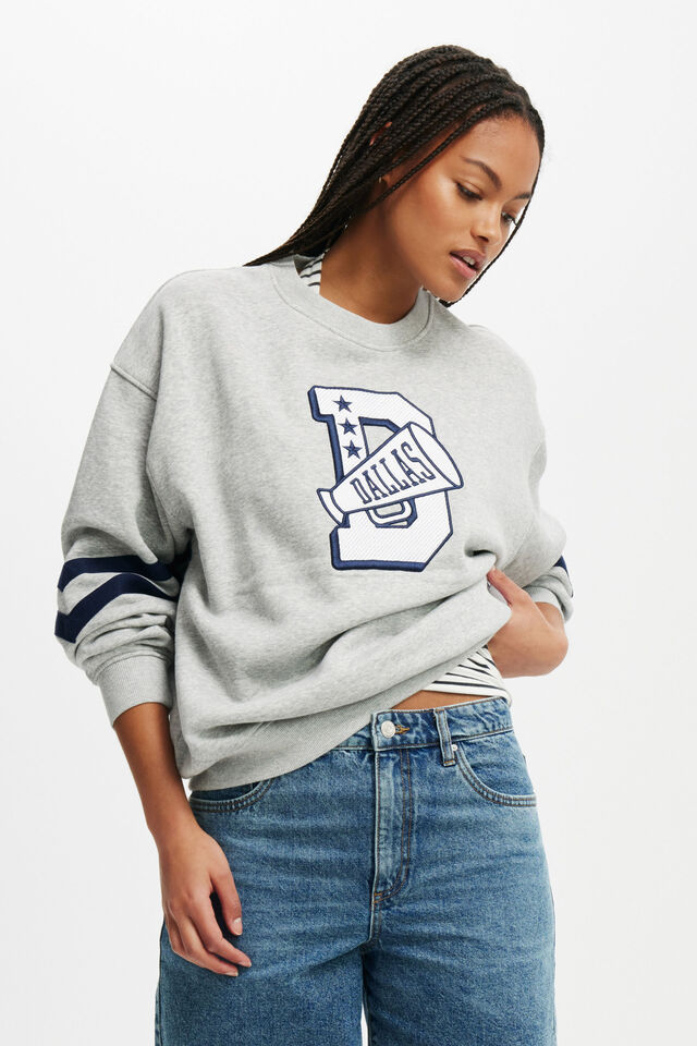 Dallas Cowboys Crew Sweatshirt, LCN DAL DALLAS COWBOYS MEGAPHONE/ GREY MARLE