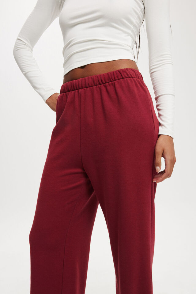 Classic Fleece Wide Leg Sweatpant, CHERRY ROUGE