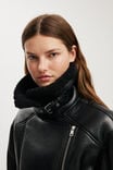 Dakota Faux Leather Aviator, BLACK - alternate image 4